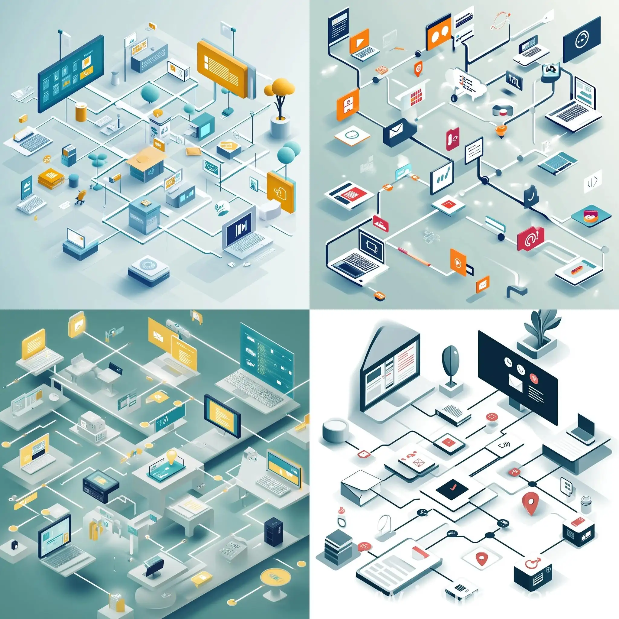 Dynamic-Flowchart-of-Online-Applications-Integrating-Modern-Business-Office