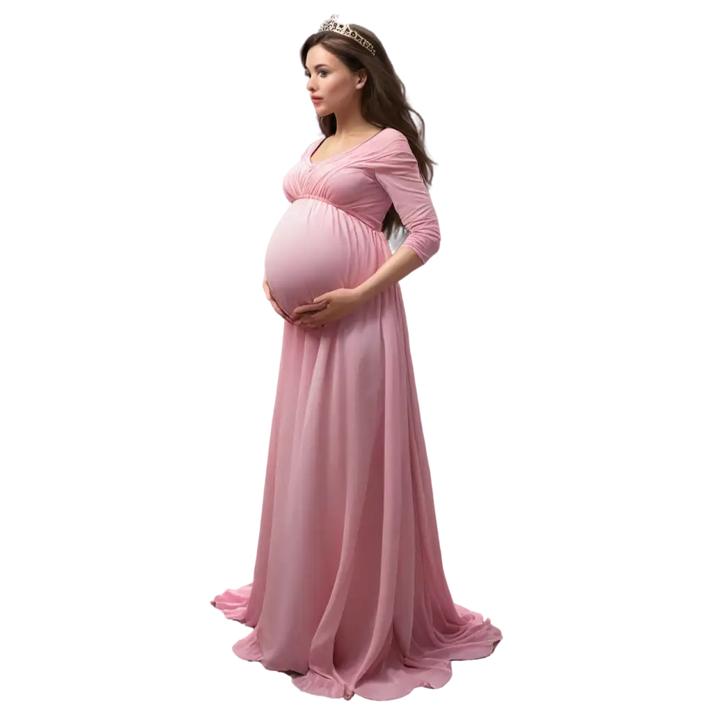 Create-Stunning-PNG-Image-of-Pregnant-Princess-in-Pink-Dress