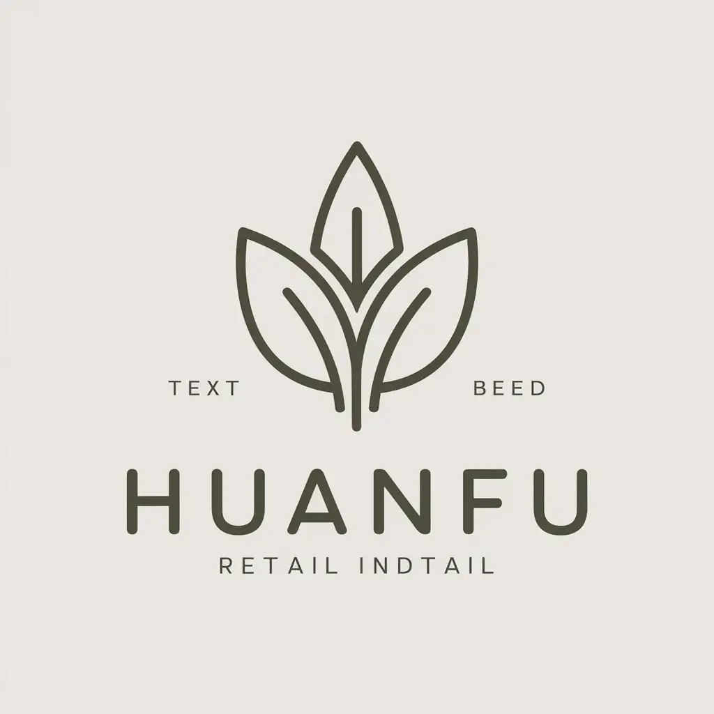 a vector logo design,with the text "Huanfu", main symbol:tealeaves,Moderate,be used in Retail industry,clear background