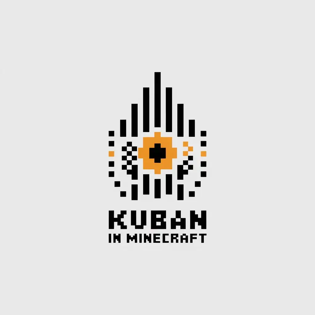 LOGO Design for Kuban in Minecraft Sunflower and Wheat with Pixelated Triangles