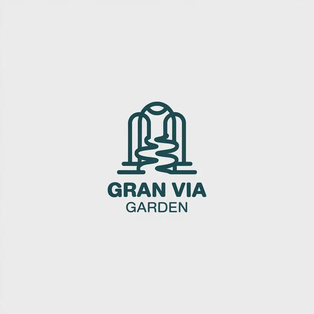 a vector logo design,with the text "gran via garden", main symbol:Entertainment and music events company,Minimalistic,be used in Events industry,clear background