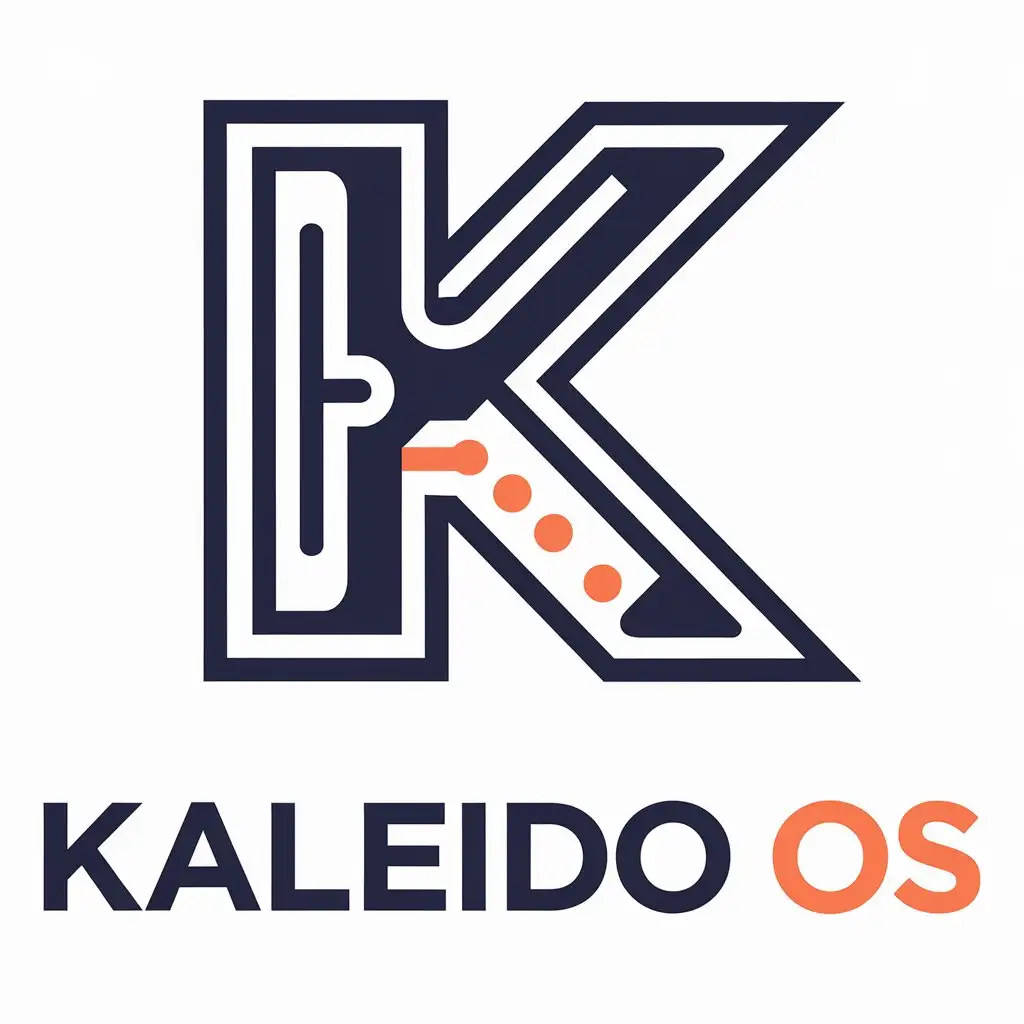 LOGO Design for Kaleido OS Letter K with Operating System Theme