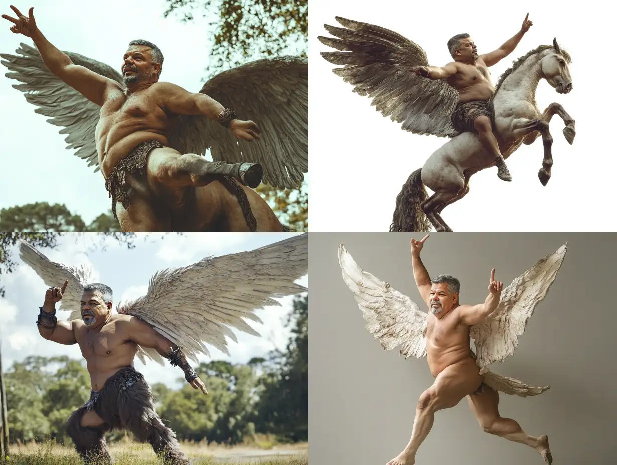 Winged-Centaur-in-Defensive-Stance-with-Raised-Finger-Pointing-to-the-Sky