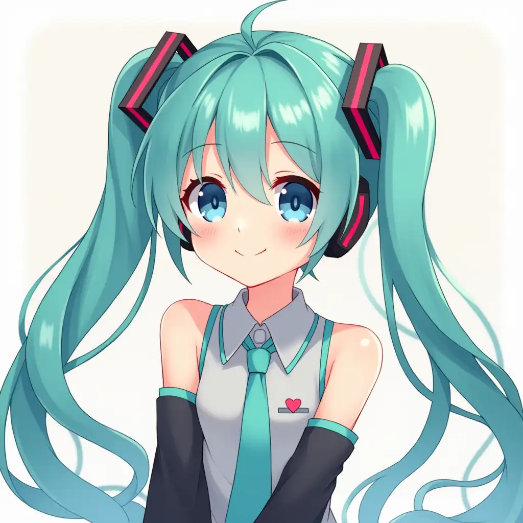 Hatsune miku young girl smile cute