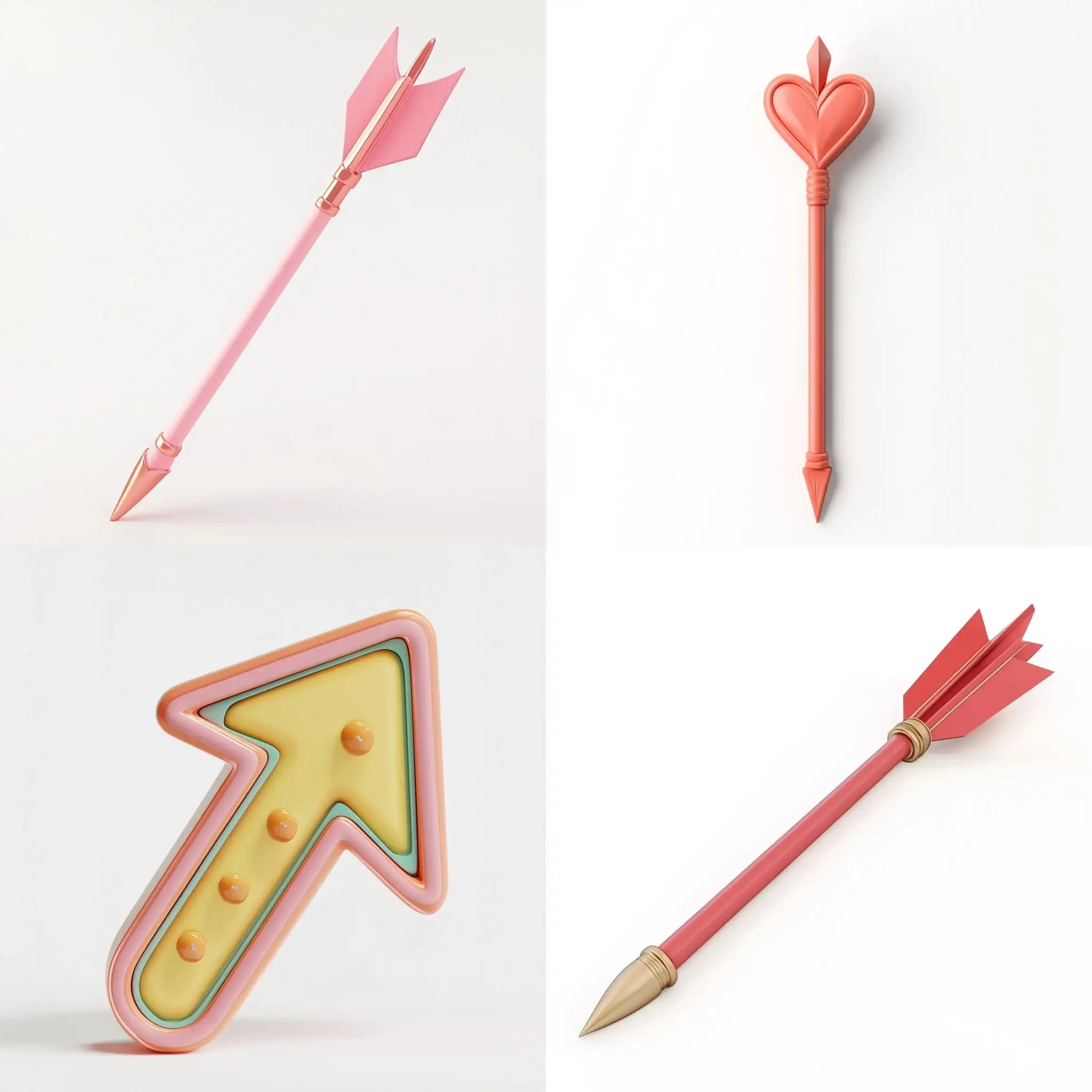 3D-Rendered-Cute-Arrow-with-White-Background