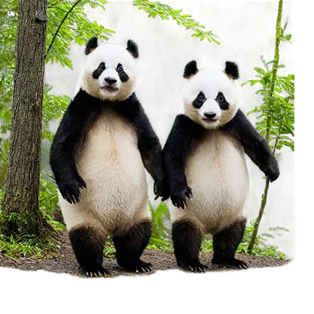 Pandas-in-the-Forest-PNGPNG-Image-Usage-Scenarios-Image-A-HighQuality-Wildlife-Illustration