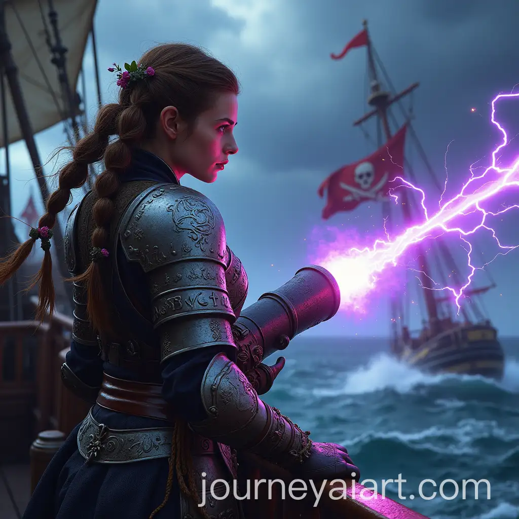 Determined-Halfling-Artificer-on-a-Spelljammer-Ship-in-a-Storm