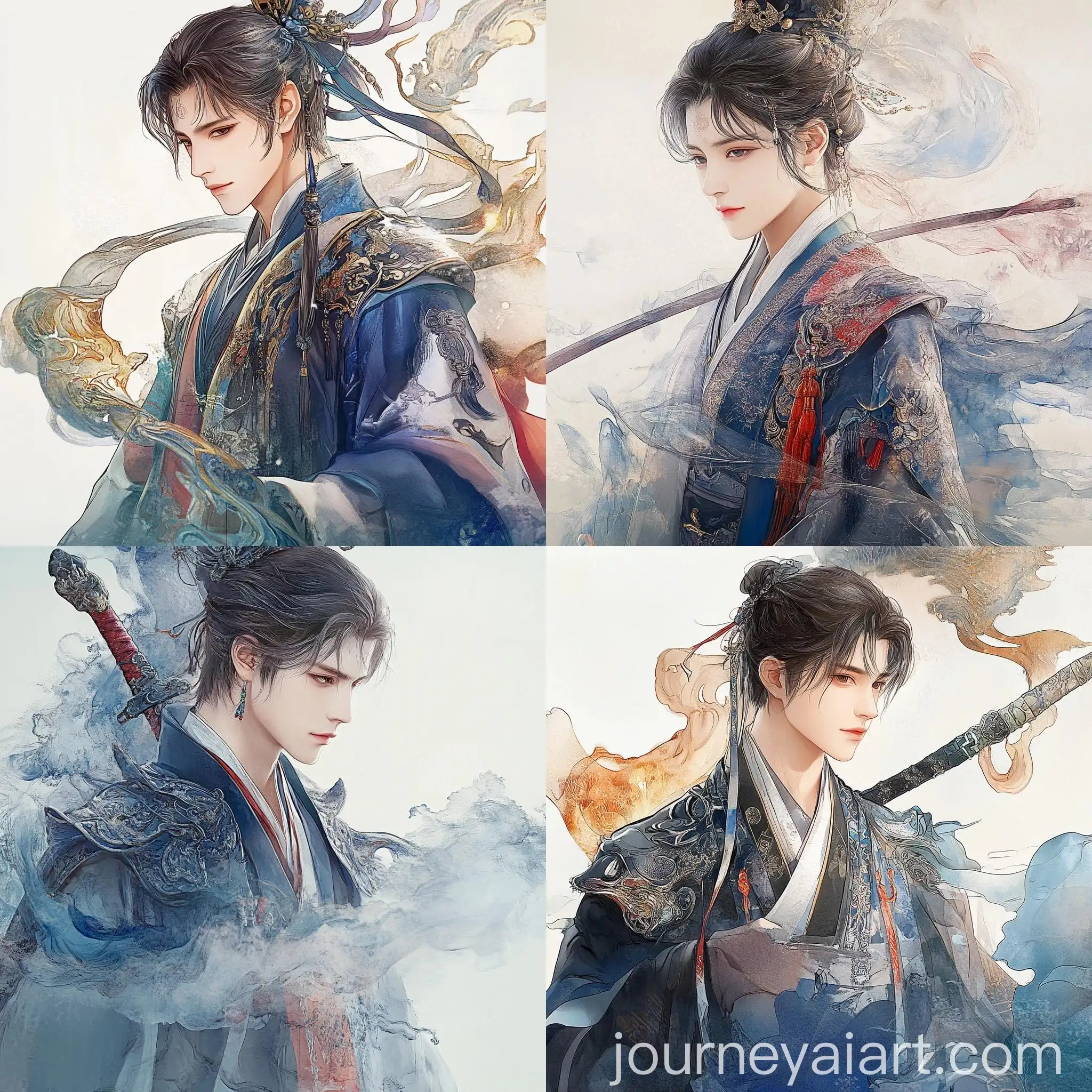 Elegant-Taoist-Spirit-Warrior-Portrait-in-Watercolor-Style