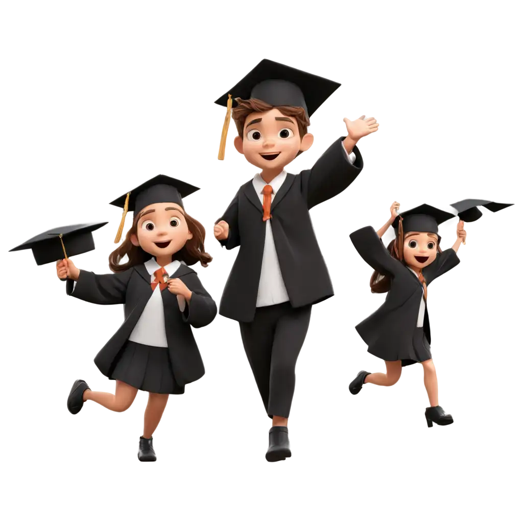 Adorable-Couple-Character-Graduation-PNG-Image-Celebrate-Achievements-with-Charm