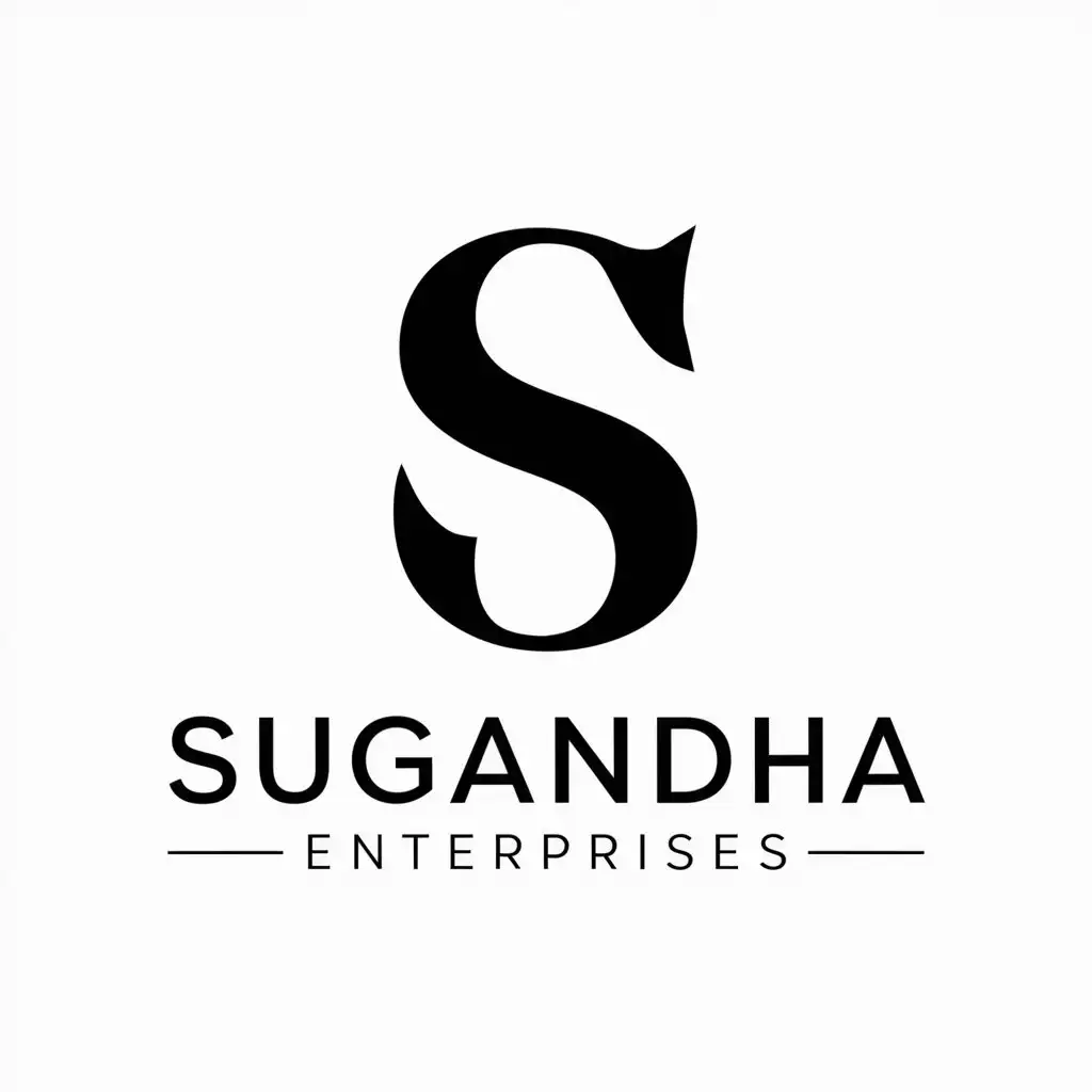 a vector logo design,with the text "SUGANDHA ENTERPRISES", main symbol:Main logo create with alphabet letter is stylish design,Moderate,be used in Others industry,clear background