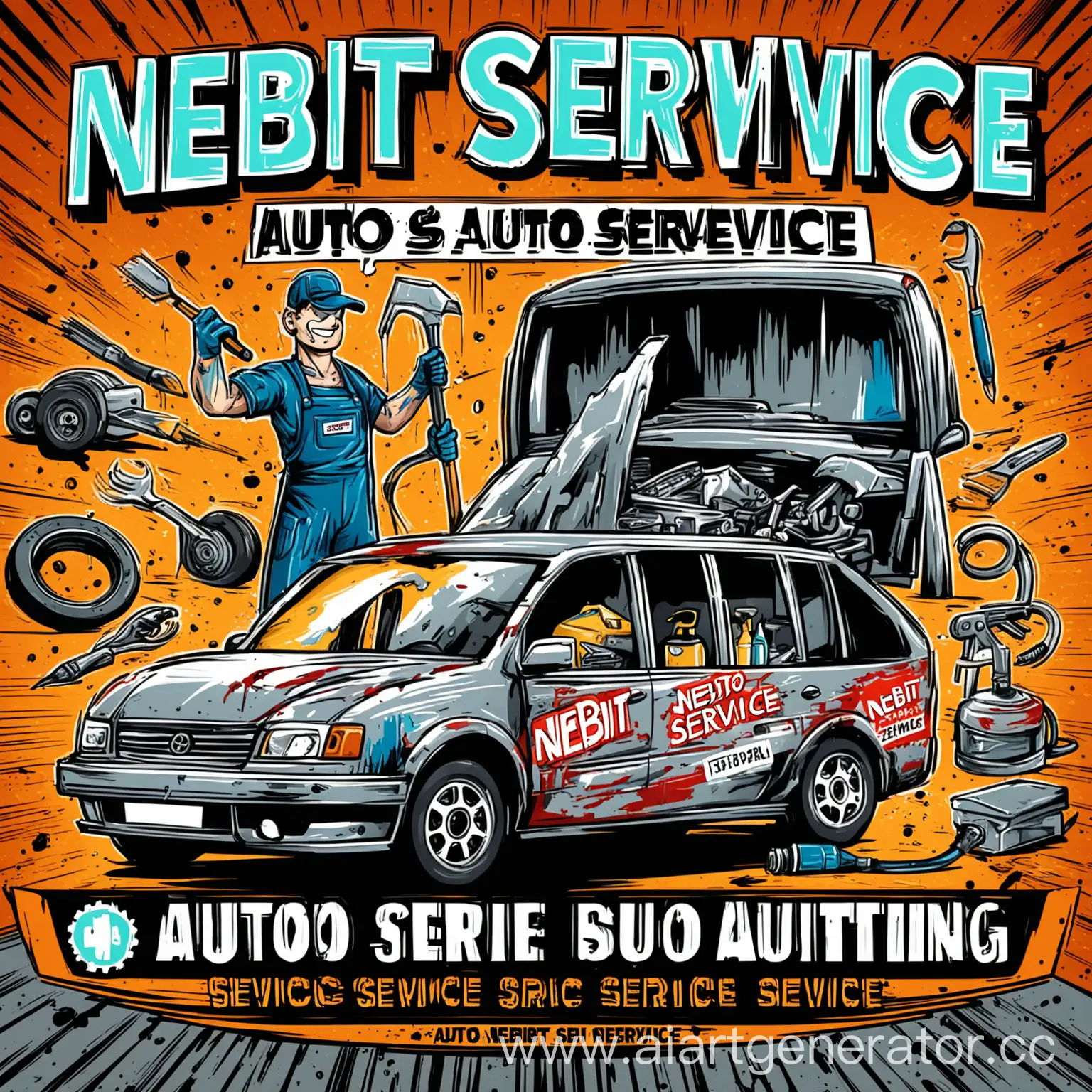 Comic-Style-Auto-Service-Nebit-Service-for-Body-Repair-Painting-Detailing