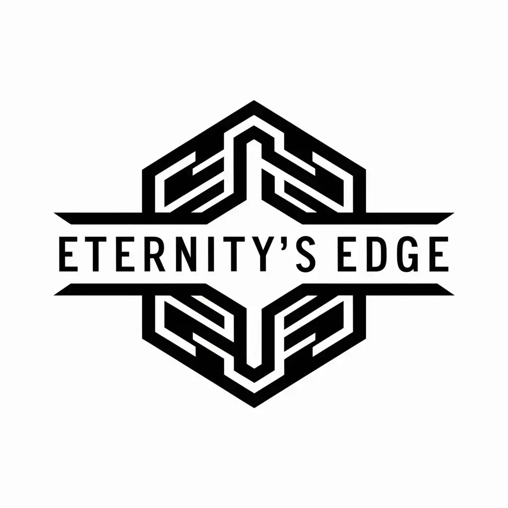 LOGO Design for Eternitys Edge MMO RPG Vector Logo Design with Complex Symbol on Clear Background