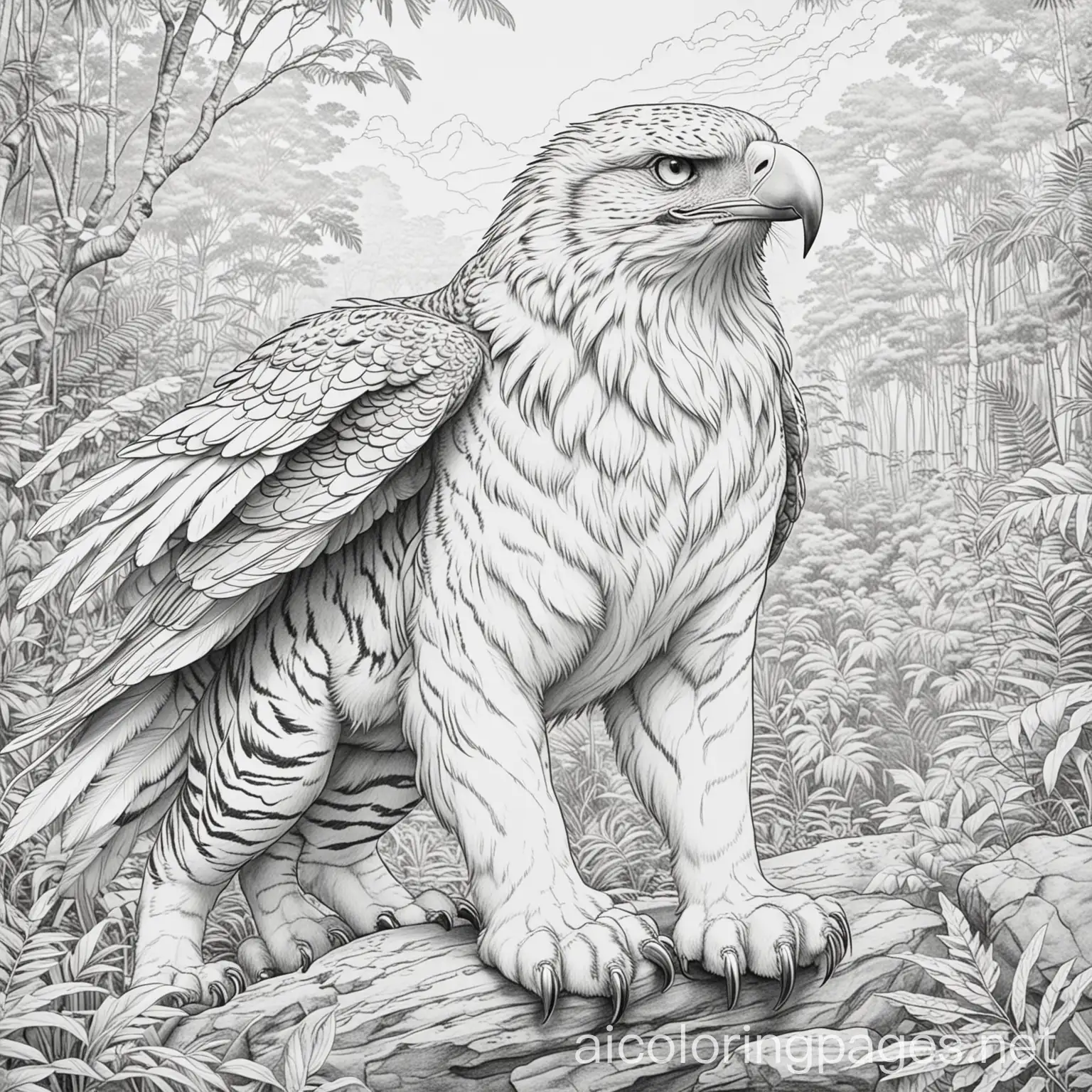 Animal-Heroes-Protecting-the-Jungle-Tiger-Claw-and-Eagle-Eye-Coloring-Page