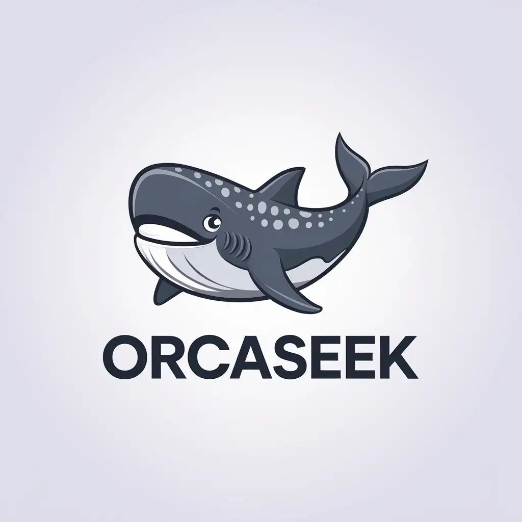 LOGO Design for OrcaSeek Whale Shark Cartoon with Minimalistic Style for Technology Industry