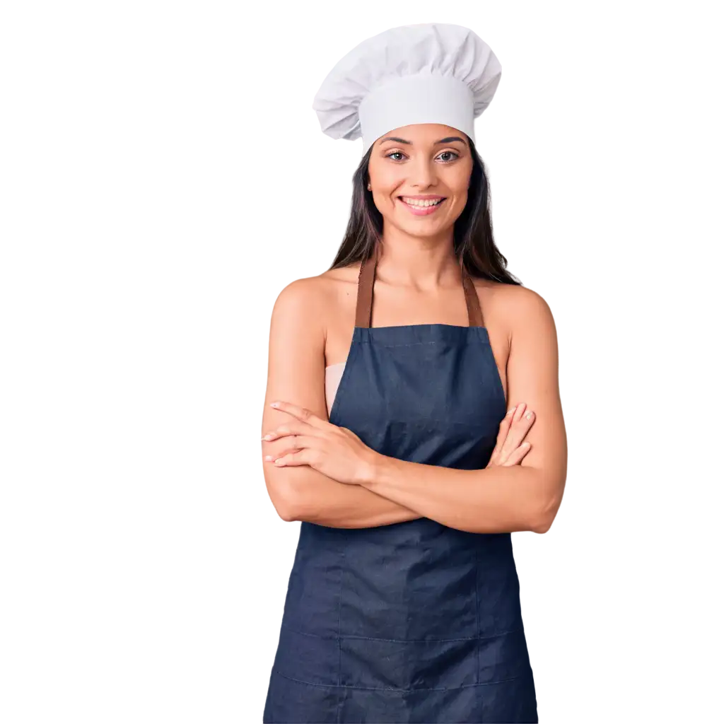 PNG-Image-of-a-Woman-Chef-in-a-Cap-Enhancing-Culinary-Visuals-with-Clarity