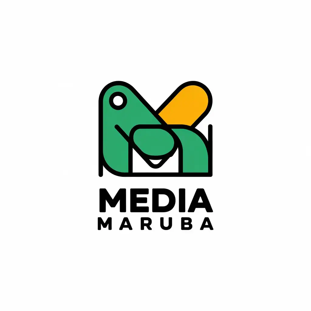 a vector logo design,with the text "media maruba", main symbol:social media, green yellow,Moderate,be used in Internet industry,clear background