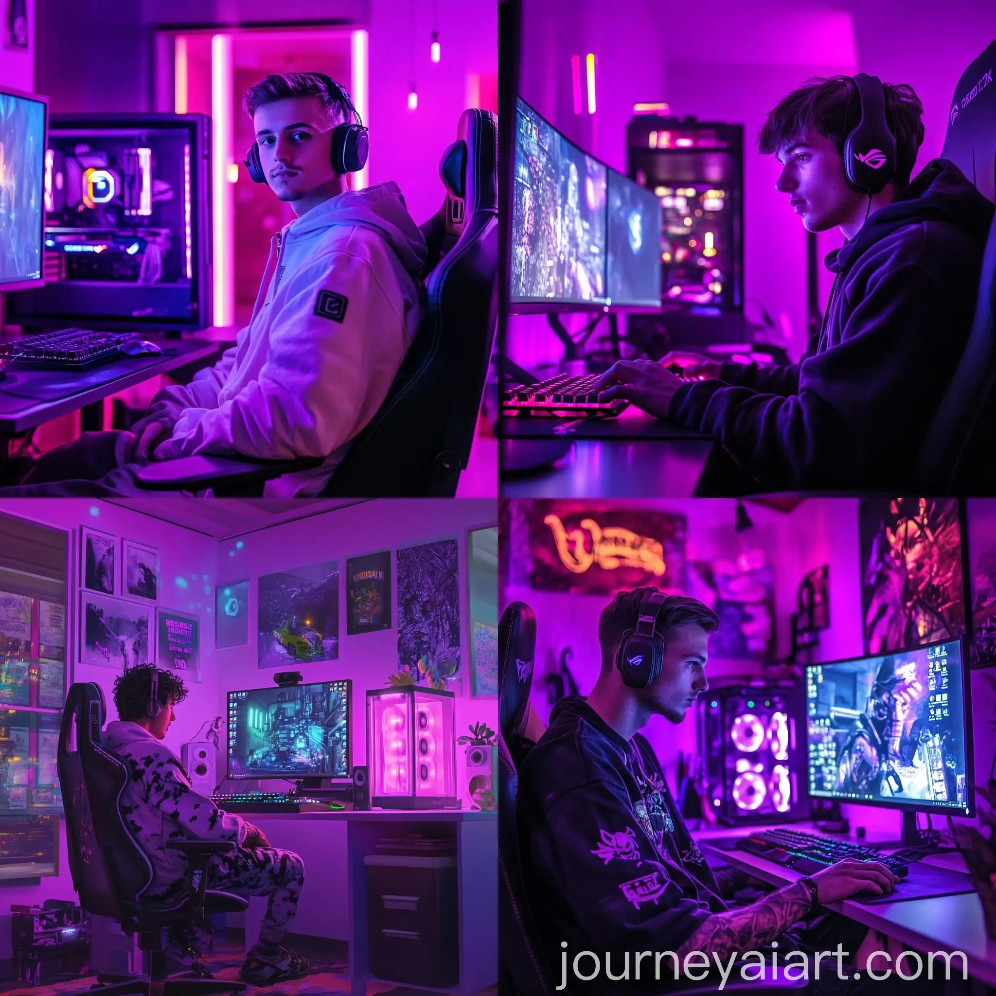 Grudzh-Magdak-Gaming-at-Neon-Purple-Computer-Setup