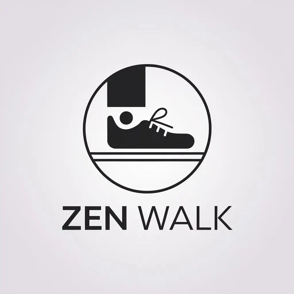 LOGO Design for Zen Walk Minimalistic Shoe Footwear with Clear Background