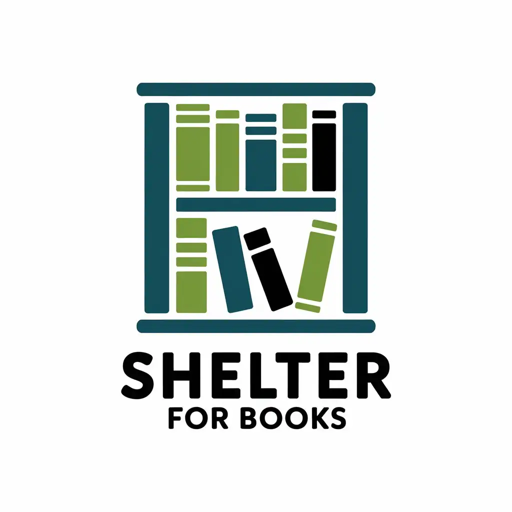 a vector logo design,with the text "Shelter for Books", main symbol:prostate,Moderate,be used in books industry,clear background