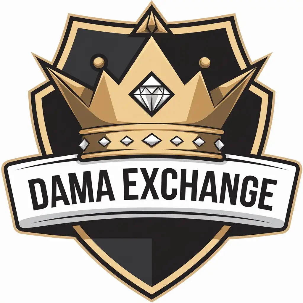 LOGO-Design-for-Dama-Exchange-Trust-Strength-Speed-and-Security-with-Black-and-Gold