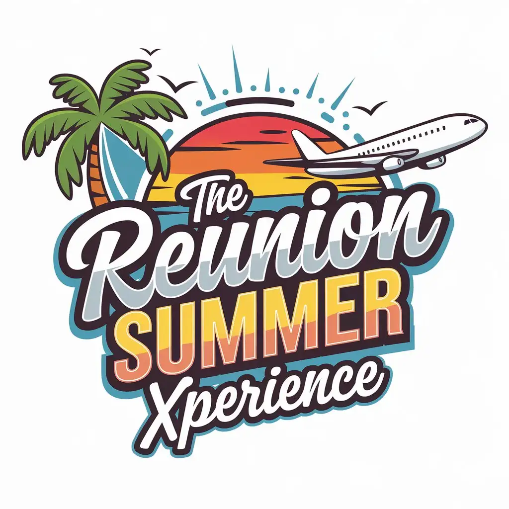 LOGO Design for The Reunion Summer Xperience Tropical Airplane Beach Theme