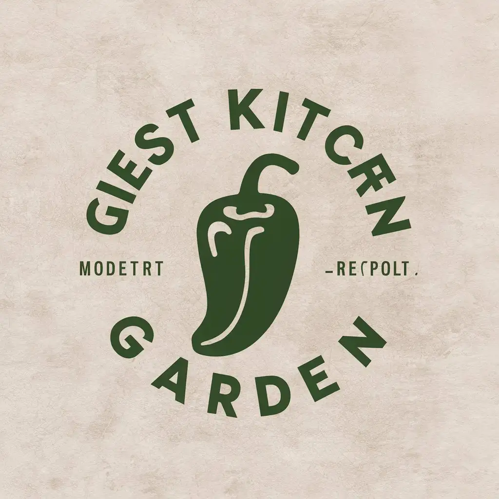 a vector logo design,with the text "guest kitchen garden", main symbol:chili pepper,Moderate,be used in Restaurant industry,clear background