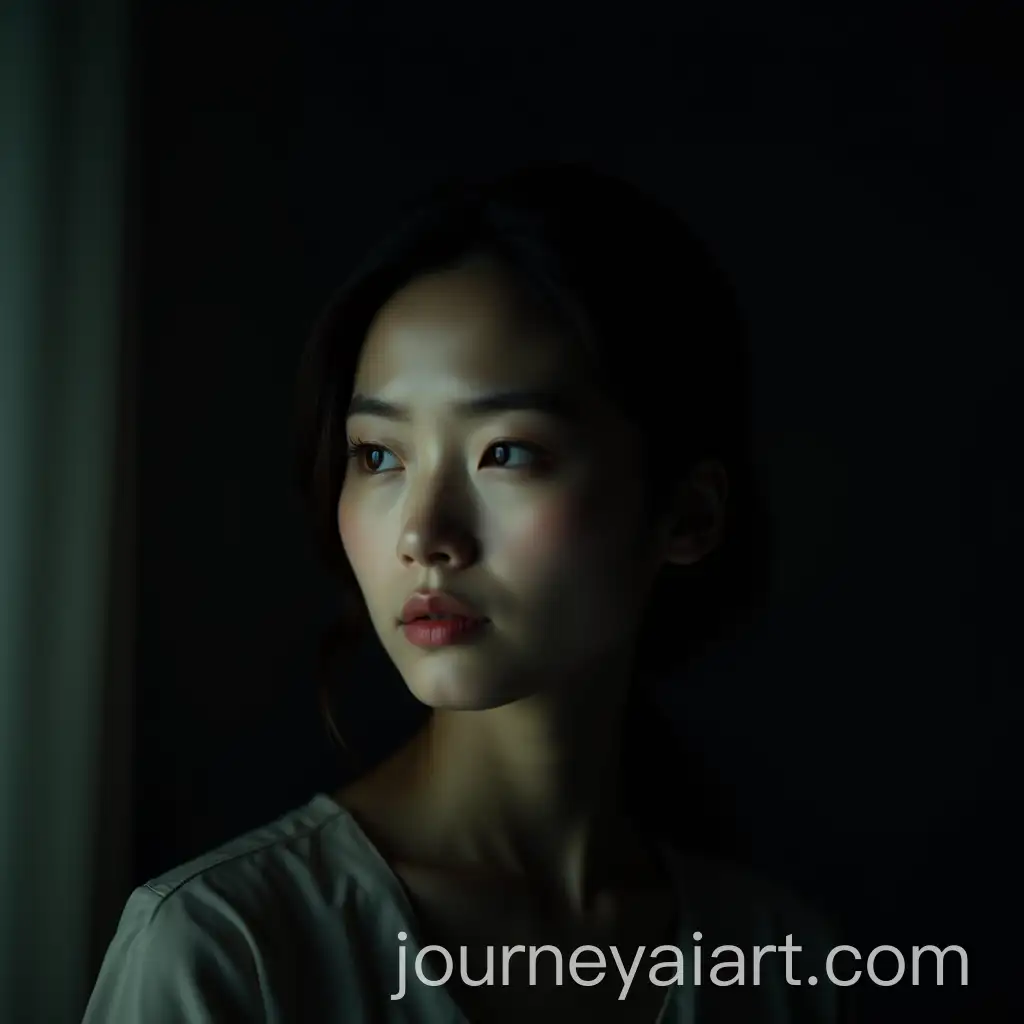 Mysterious-Portrait-of-an-Introspective-Asian-Woman-in-Soft-Lighting