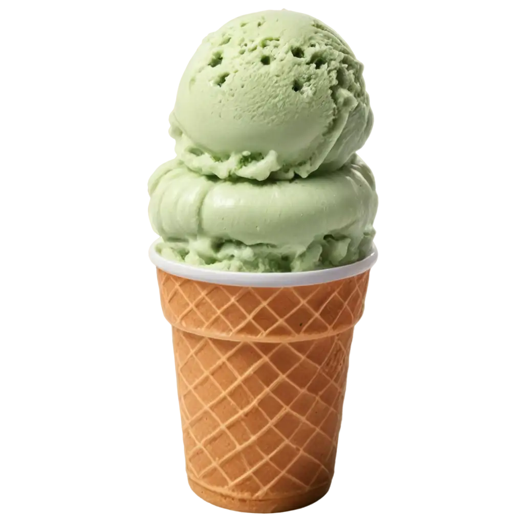 Green-Ice-Cream-Cup-with-Ice-Cream-PNG-High-Quality-Transparent-Image-for-Versatile-Use