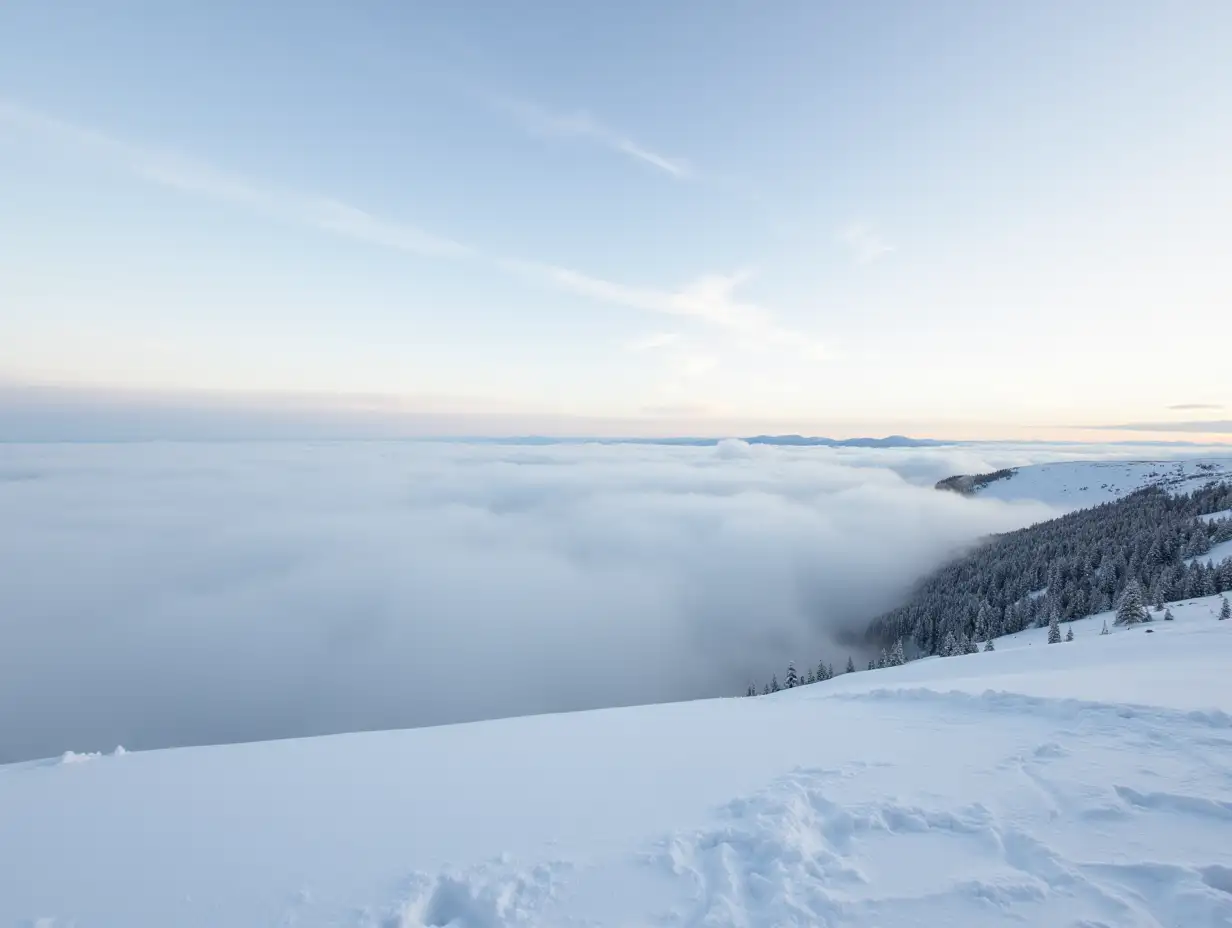 Winter-Wonderland-Tranquil-Snowy-Landscape-with-Cloudy-Skies