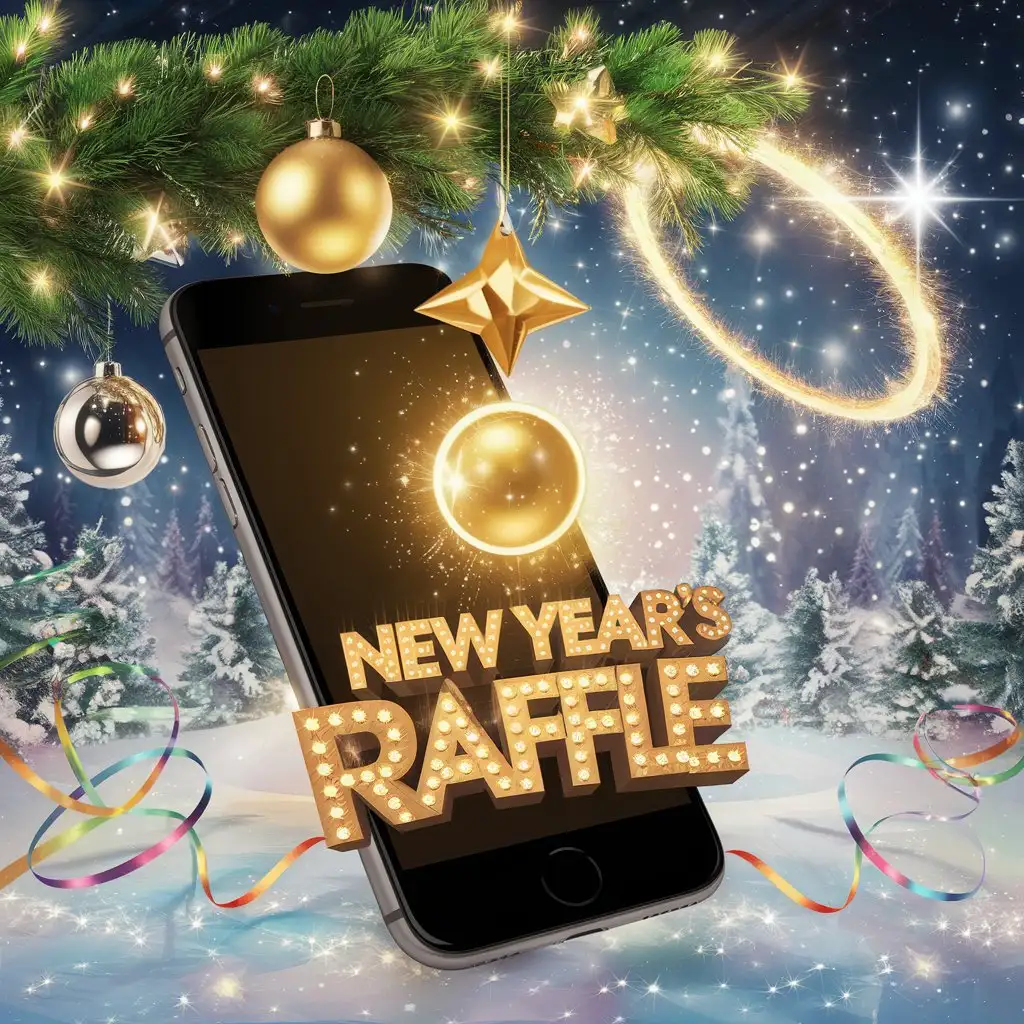 New-Year-Prank-with-iPhone-in-Bright-New-Year-Nature-Setting-with-Special-Effects-and-3D-Animation