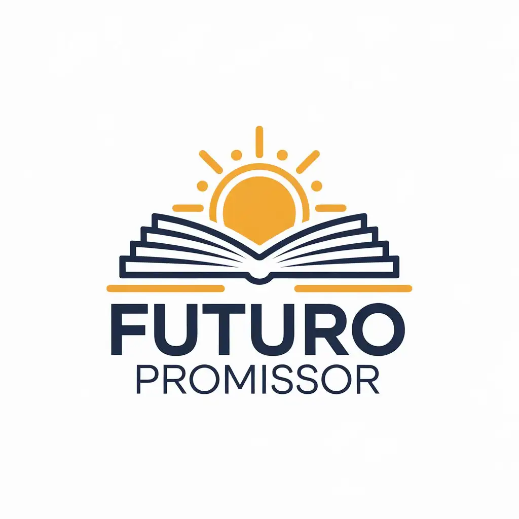 LOGO-Design-for-FUTURO-PROMISSOR-Sun-and-Open-Book-Symbol-in-Education-Industry