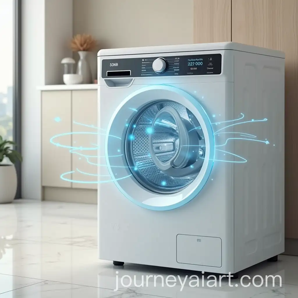 FutureThemed-White-Home-Appliance-with-AR-Projection-and-Garbage-Classification-Entrance