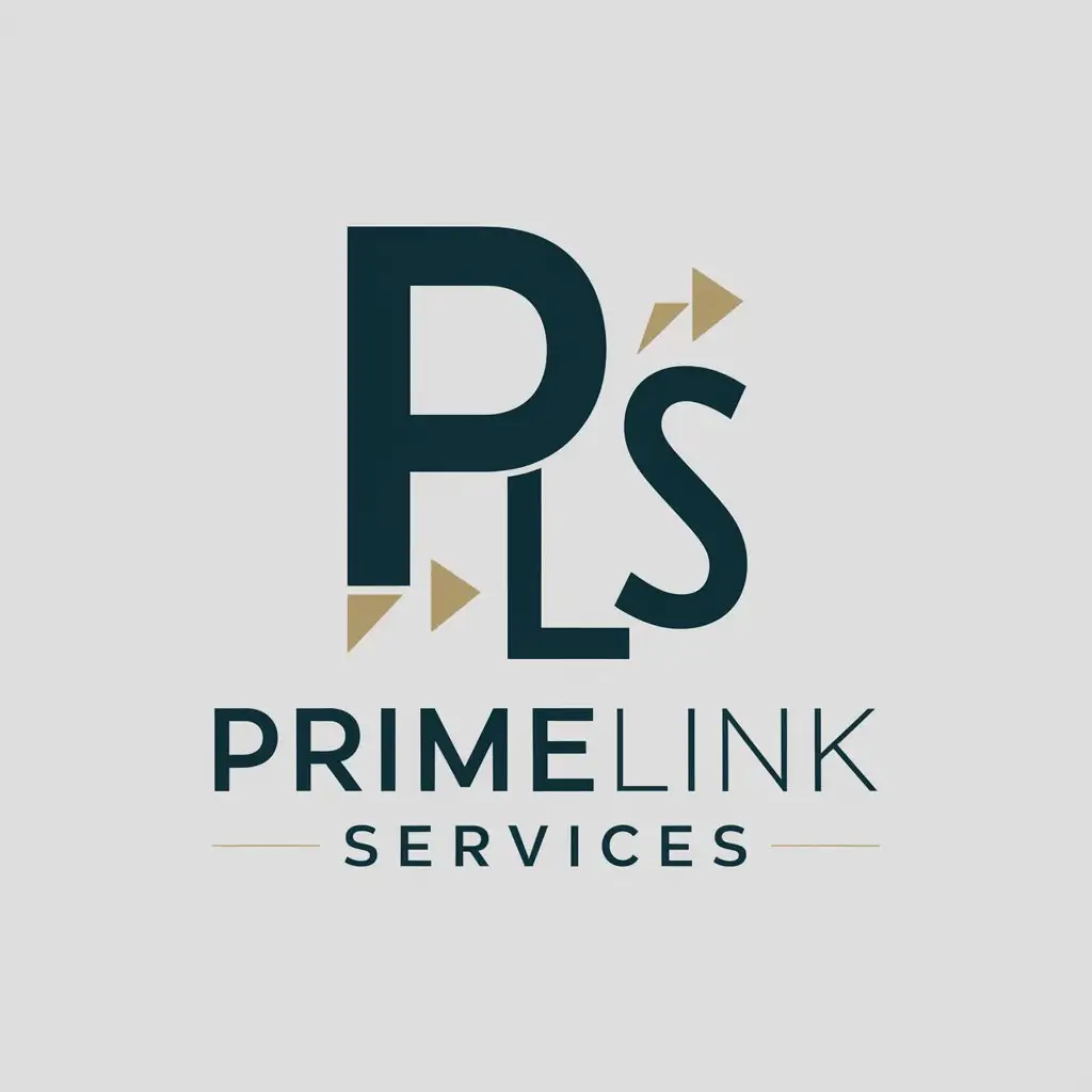 LOGO Design for PrimeLink Services Elegant Black Gold Vector with PLS Symbol