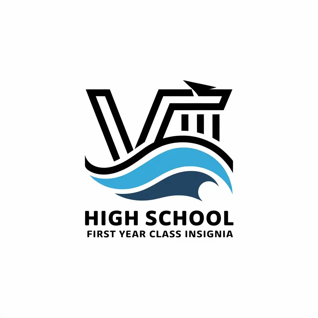 LOGO-Design-For-High-School-First-Year-Class-8-Insignia-Minimalistic-Vector-with-VIII-Symbol-and-Aviation-Theme