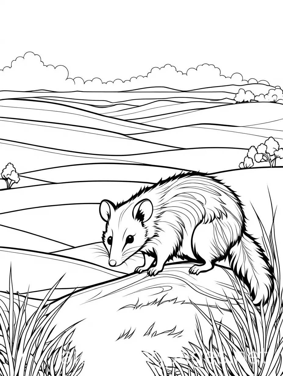 Simple-Black-and-White-Opossum-Coloring-Page-for-Kids