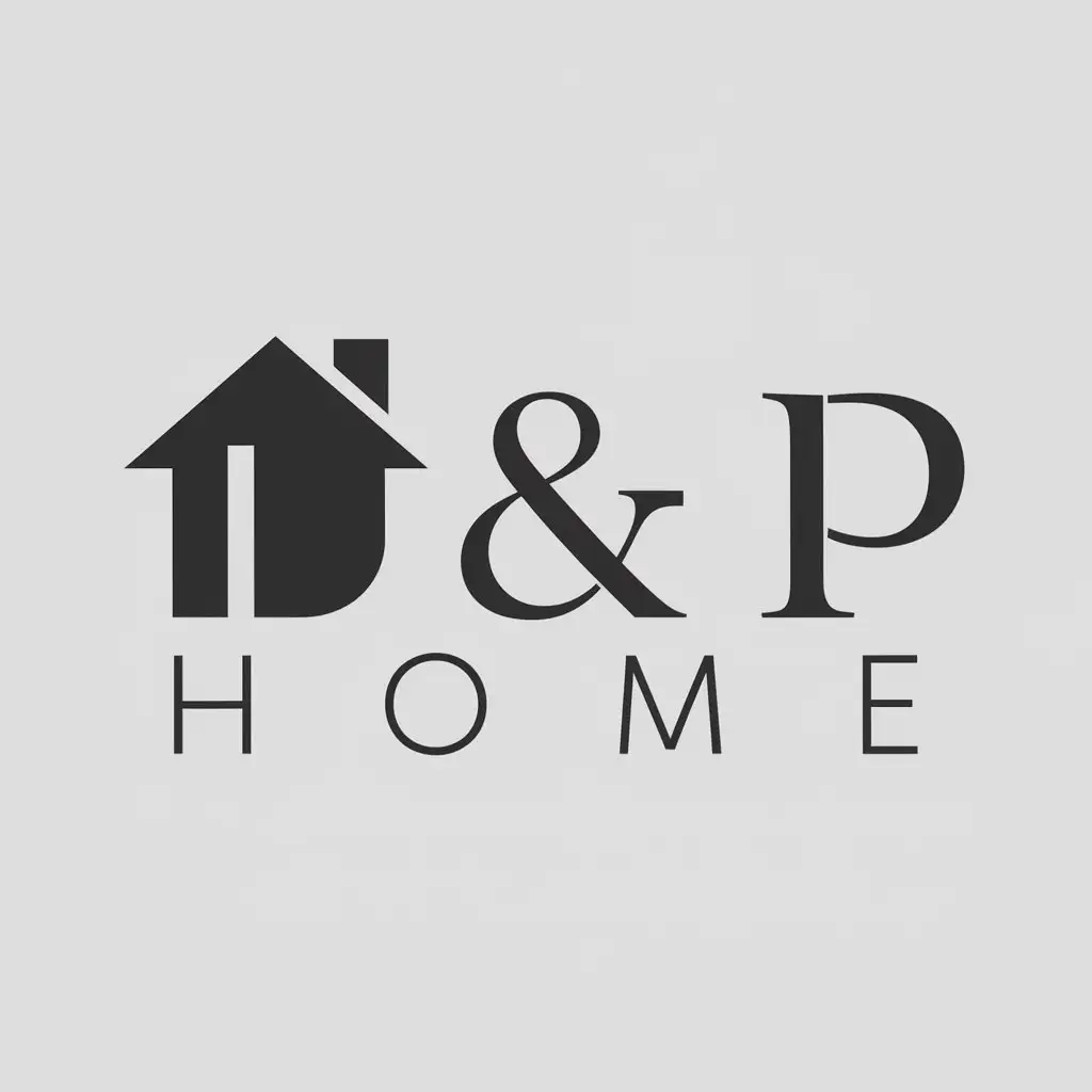 a logo design,with the text "D&P Home", main symbol:Private house,Moderate,be used in Real Estate industry,clear background