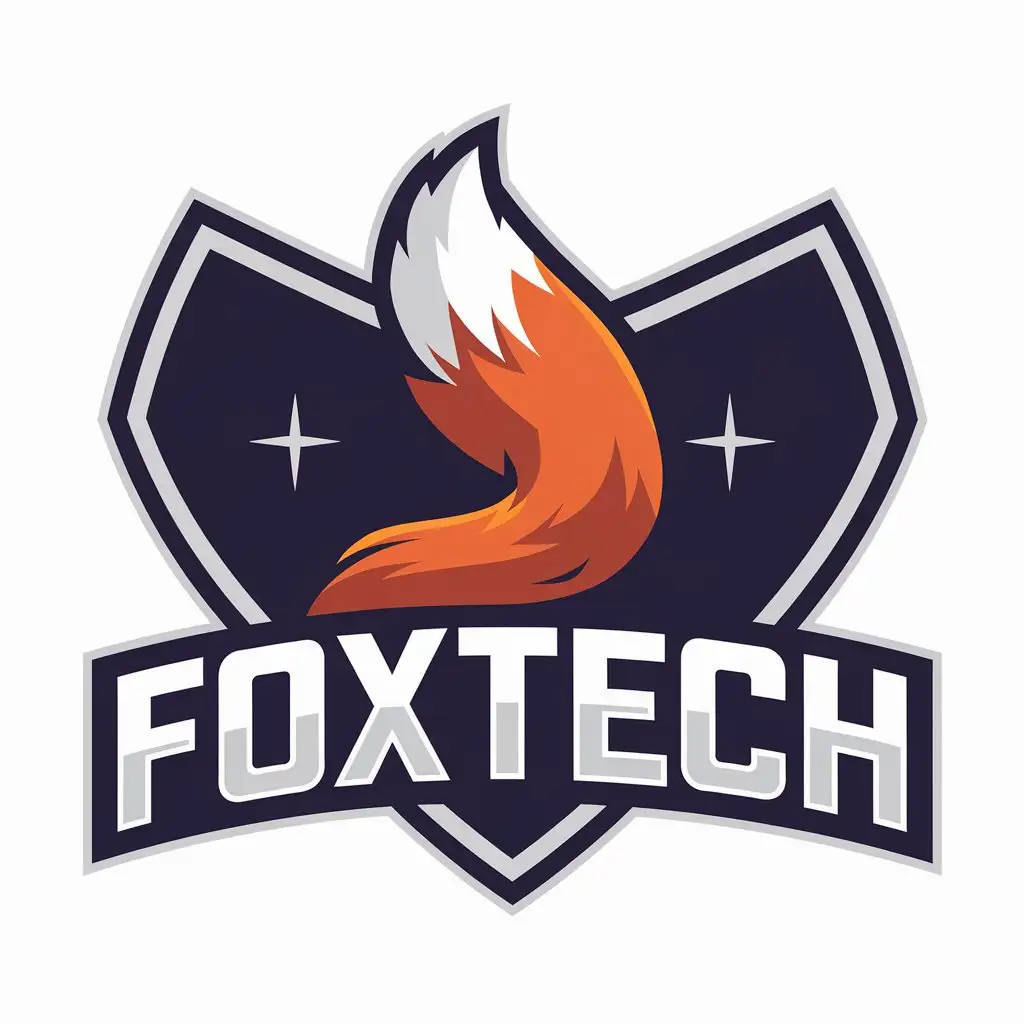 a vector logo design,with the text "FOXTECH", main symbol:fox tail,Moderate,be used in Religious industry,clear background