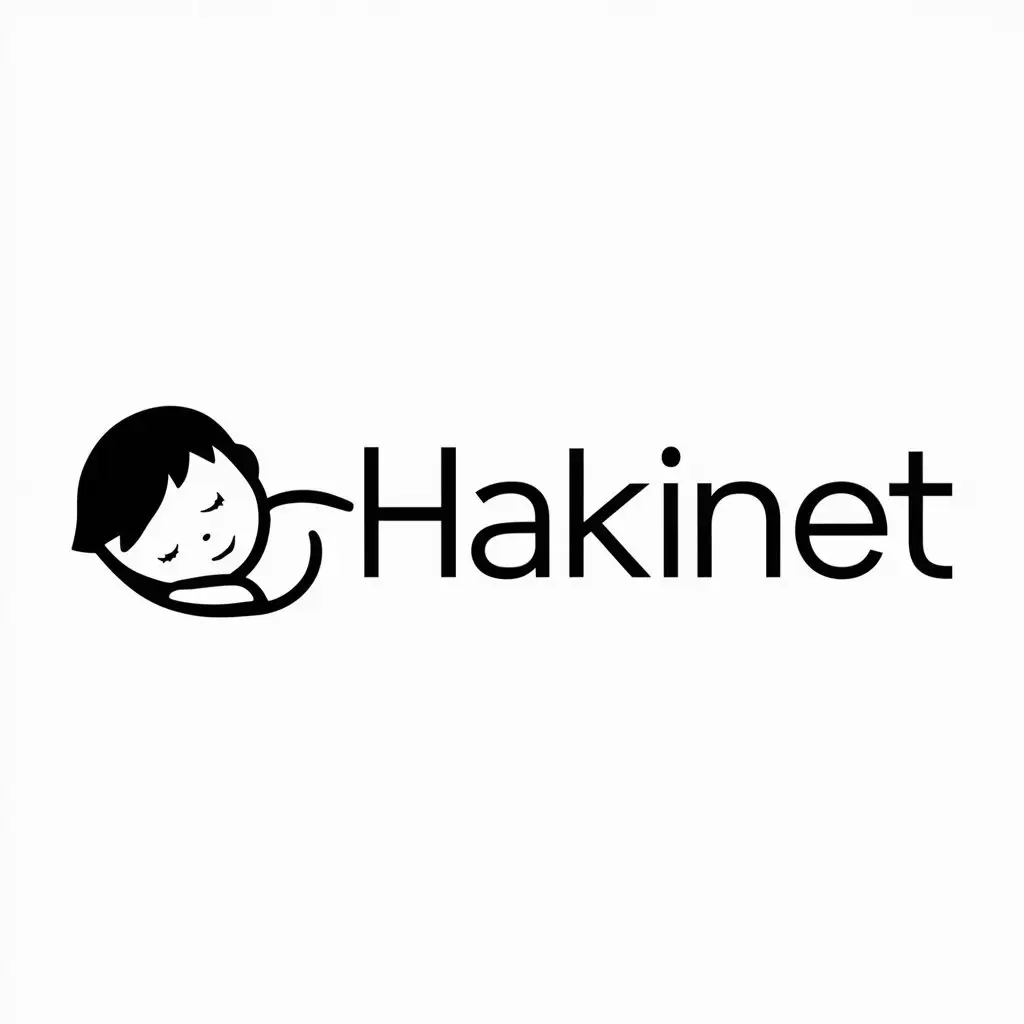 LOGO-Design-for-Hakinet-Sleeping-Boy-Symbol-in-Minimalistic-Style-for-Entertainment-Industry