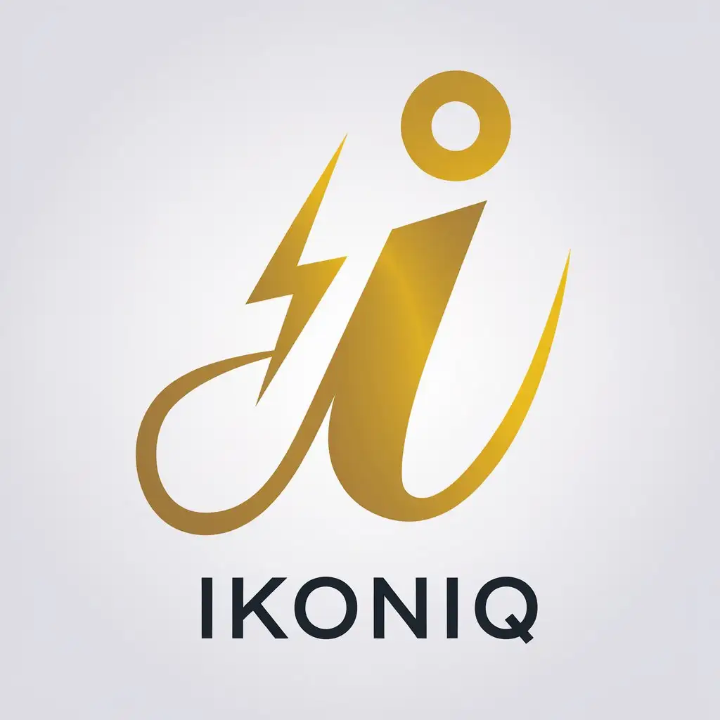 LOGO Design For IKONIQ Minimalistic White Cursive Font for Internet Industry