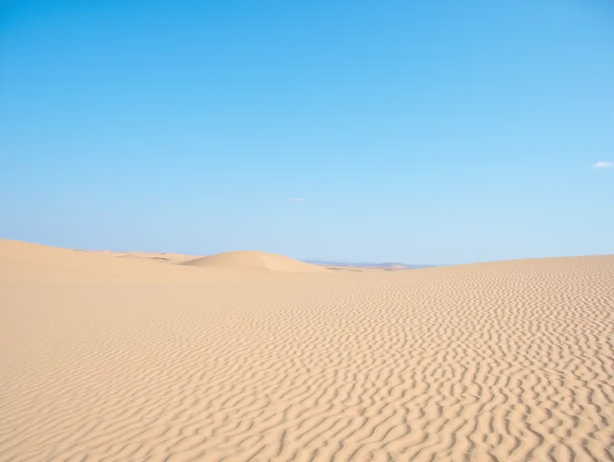 Desert landscape with blue sky on the background