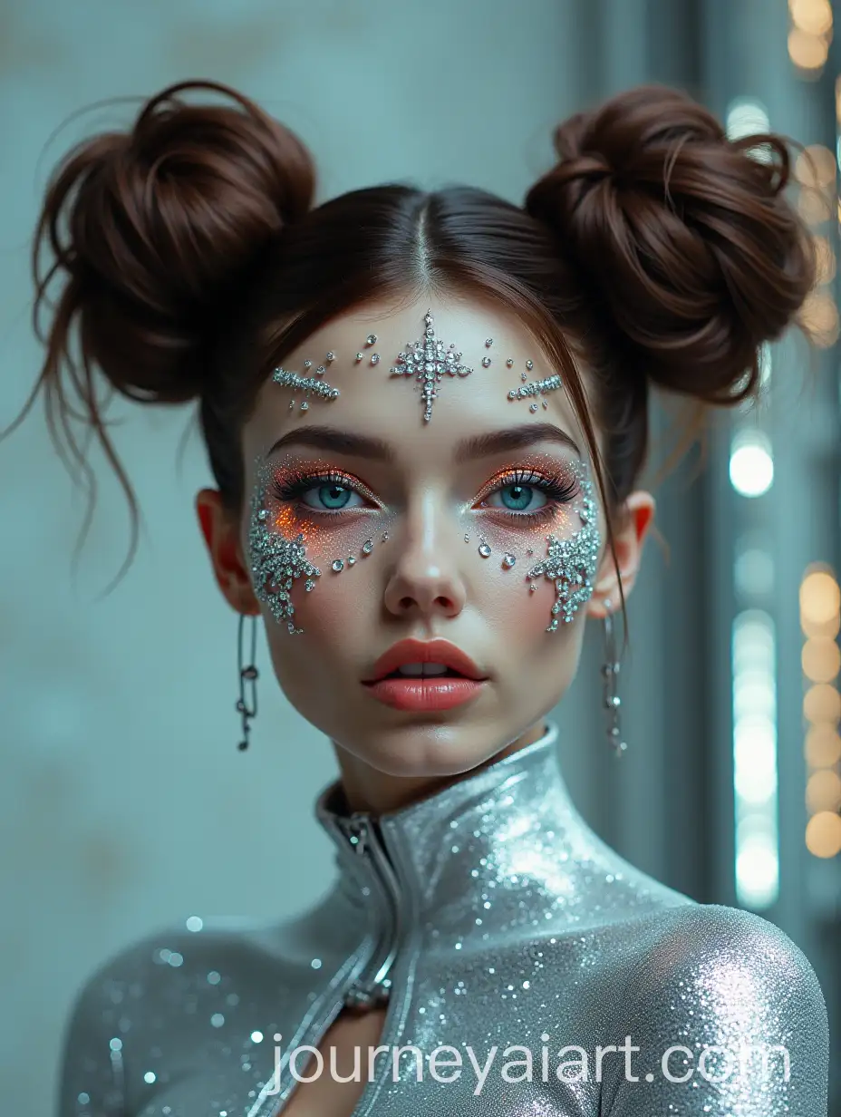 Surreal-AvantGarde-Portrait-of-a-Stylized-Metallic-Woman-with-Diamond-Armor-and-Holographic-Eyes