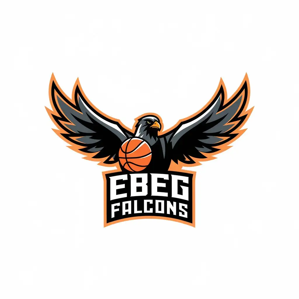 LOGO Design for EBEG Falcons Modern Unique Basketball Team Logo with Bright GenZInspired Elements