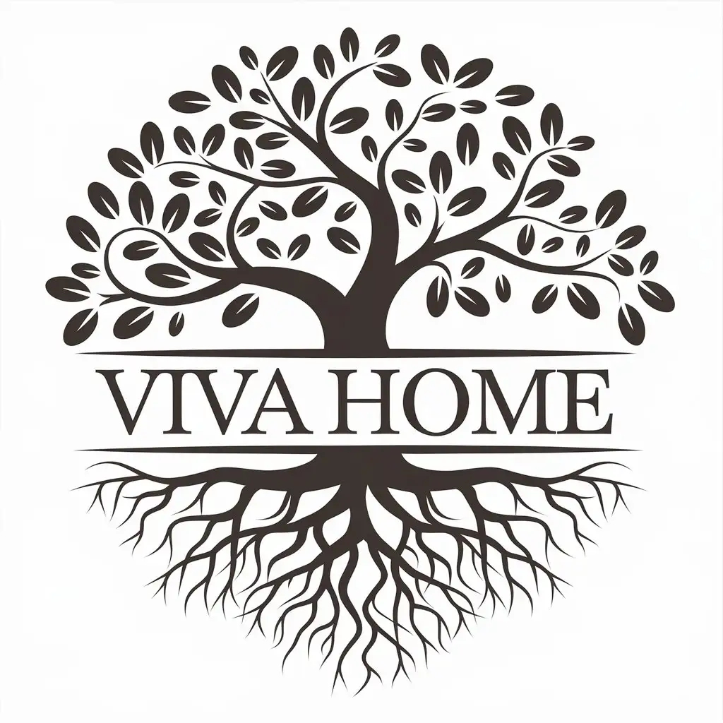 LOGO-Design-for-Viva-Home-NatureInspired-Symbol-with-Moderate-Aesthetics-for-Home-Decor-Industry