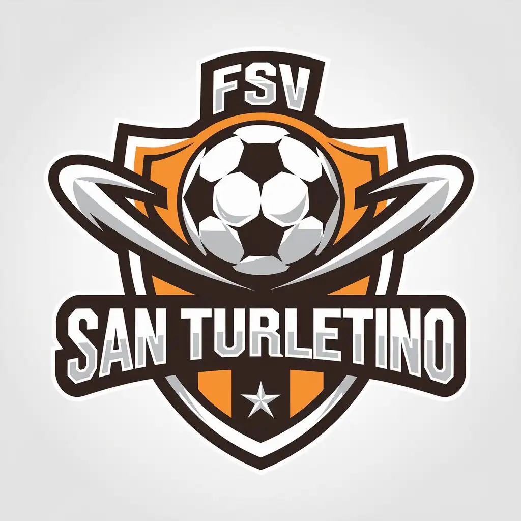 LOGO Design for FSV San Turletino Orange SoccerThemed Vector for Sports Fitness Industry