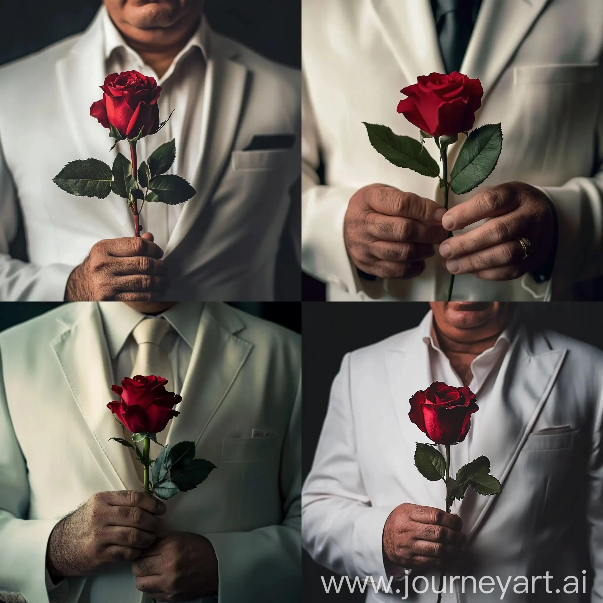 Businessman-Holding-Red-Rose-in-Wealthy-Home-Setting