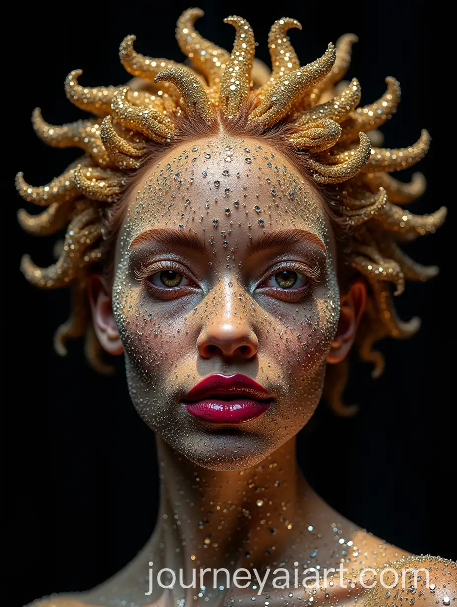 Luxurious-Diamond-Portrait-with-Ruby-Eyes-and-Golden-Hair