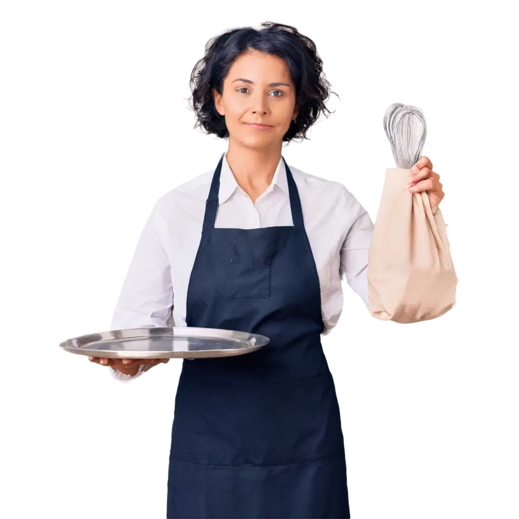 Professional-PNG-Image-Woman-in-Suit-and-Apron-Holding-a-Tray