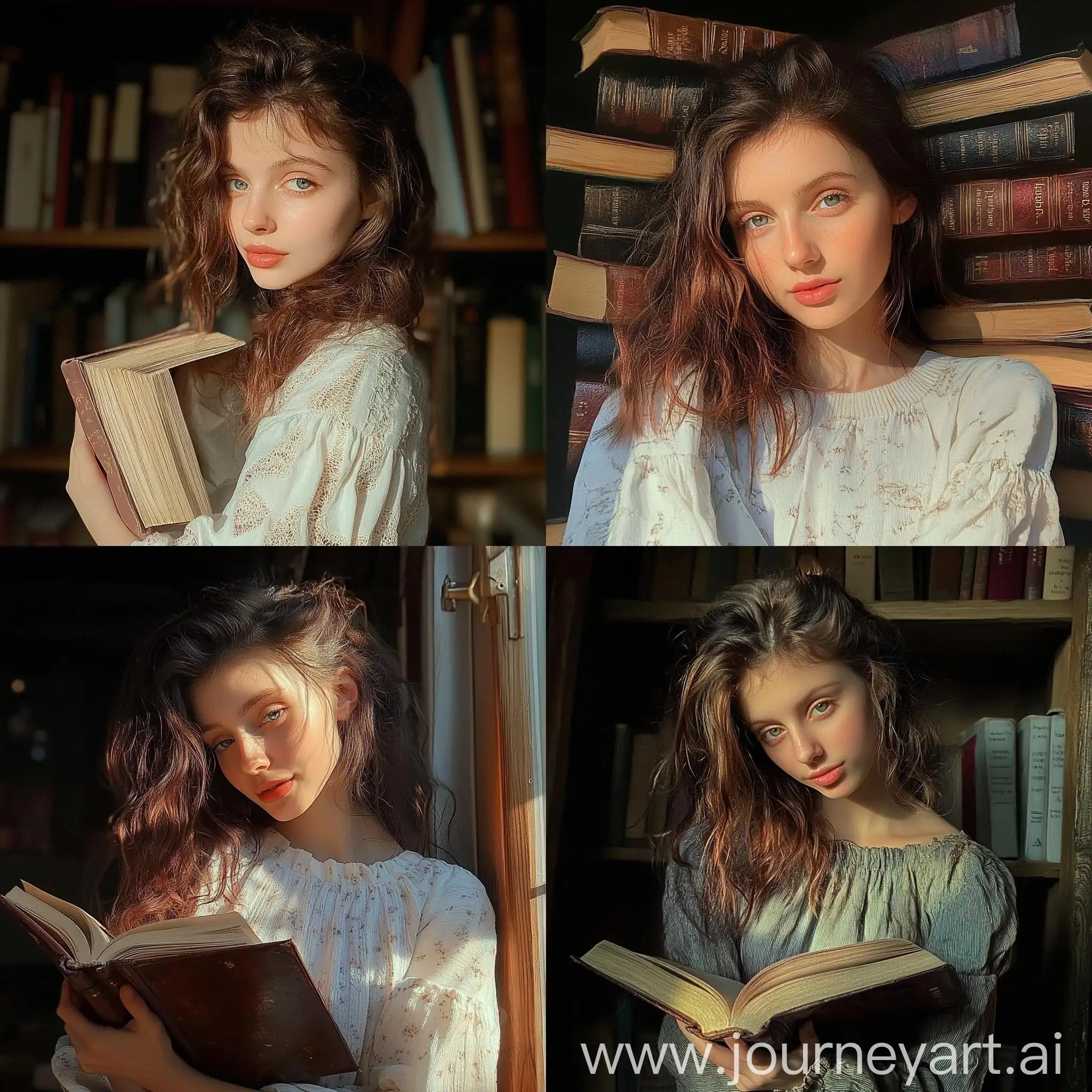 Young-Girl-Reading-Adventure-Storybook-in-Cozy-Room