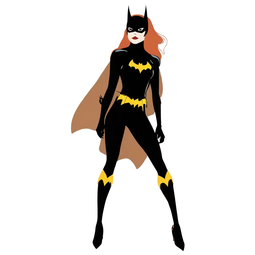 Minimalist-Vector-Art-Batgirl-PNG-Bold-Lines-Simple-Colors-Clean-Design