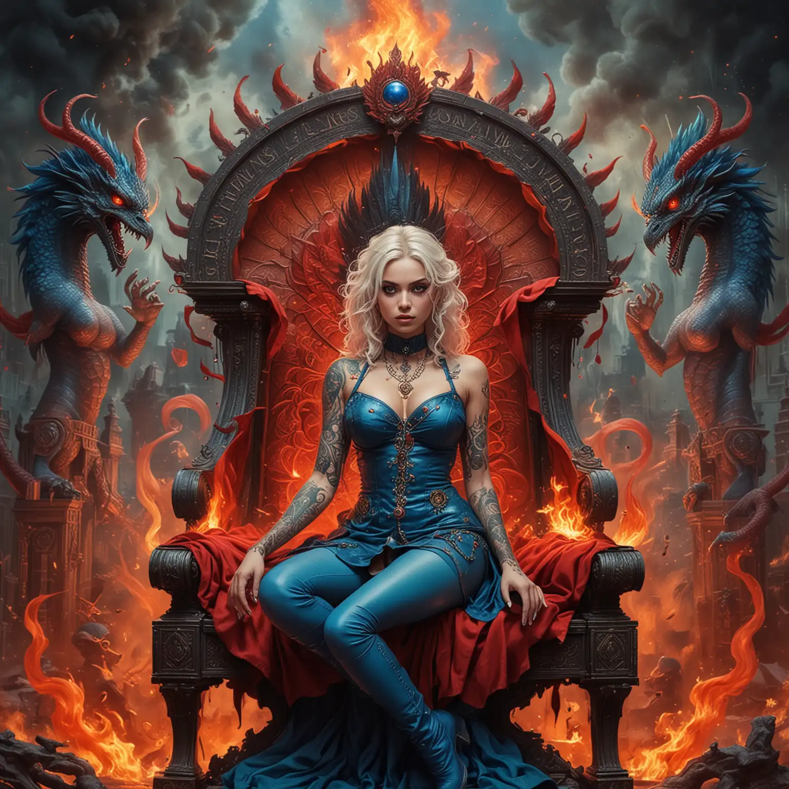 Majestic Empresses and Witches Commanding Fire and Dragons